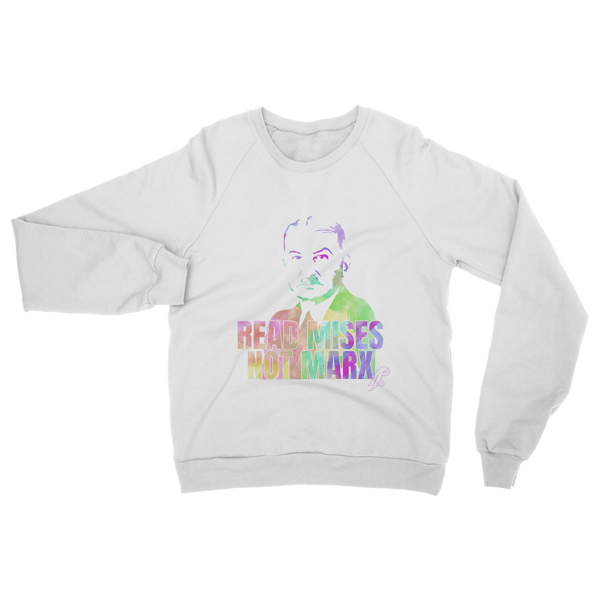Read Mises Not Marx Watercolor Classic Adult Sweatshirt