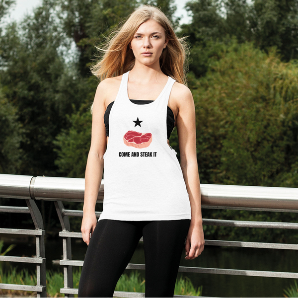 Come and Steak it Women's Loose Racerback Tank Top