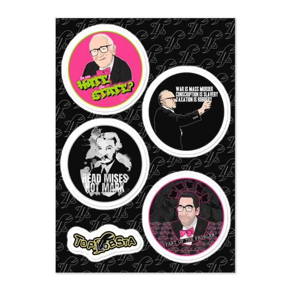 Rothbard, Mises, Smith Sticker sheet
