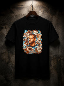 Straight Bible Blap Blap Blap coffee graphic t-shirt in black, Tultex 202 classic fit, front hero on a hanger