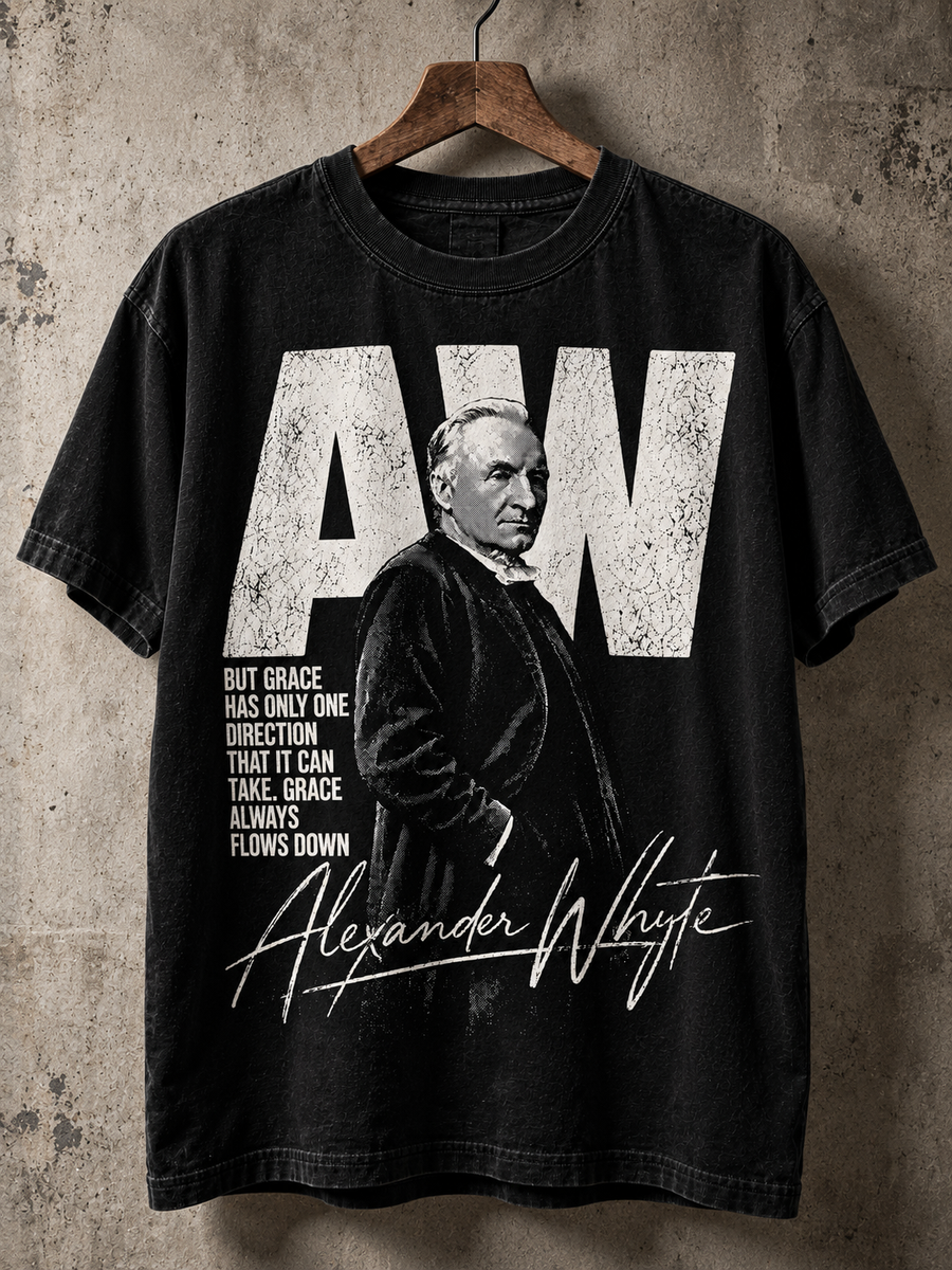 Grace Flows Down Alexander Whyte Christian graphic tee product mockup 03