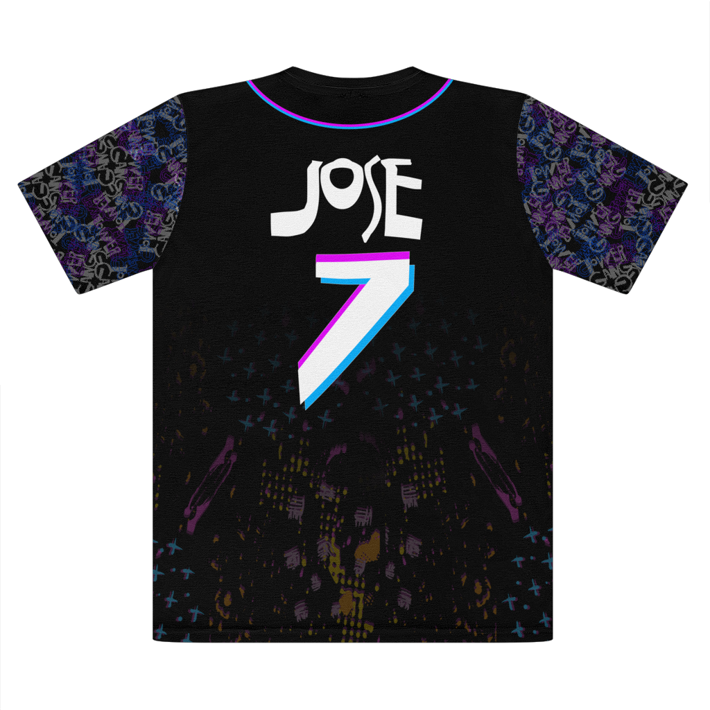Jose Baseball Jersey Premium Cut and Sew Sublimation Unisex T-Shirt - 0