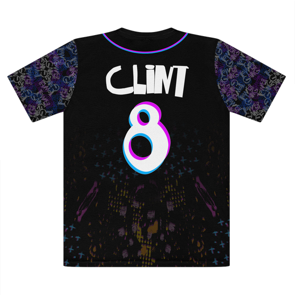 Clint Baseball Jersey Premium Cut and Sew Sublimation Unisex T-Shirt