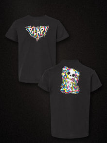 Blapped Nephy black youth tee front and back