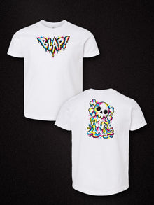 Blapped Nephy youth tee white Tultex 235, front and back