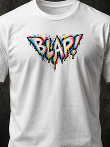 Blapped Nephy T-Shirt by Nephilim Death Squad: white Tultex 202 tee, chest print close-up