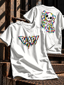 Blapped Nephy T-Shirt by Nephilim Death Squad: white Tultex 202 tee, front and back print hero