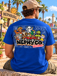 Nephy Co. Blueprint Crew Tee – Royal – back view