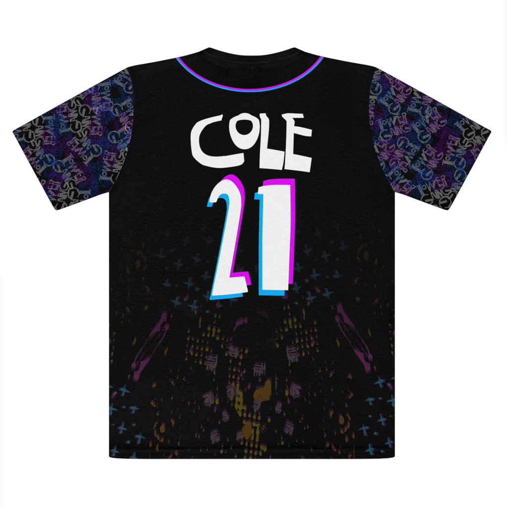 Cole Baseball Jersey Premium Cut and Sew Sublimation Unisex T-Shirt - 0