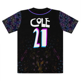 Cole Baseball Jersey Premium Cut and Sew Sublimation Unisex T-Shirt - 0