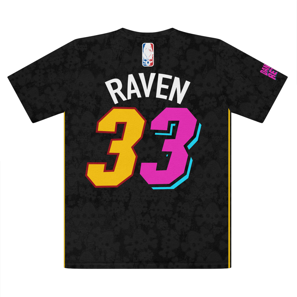 Raven Miami Jersey Premium Cut and Sew Sublimation Unisex T-Shirt