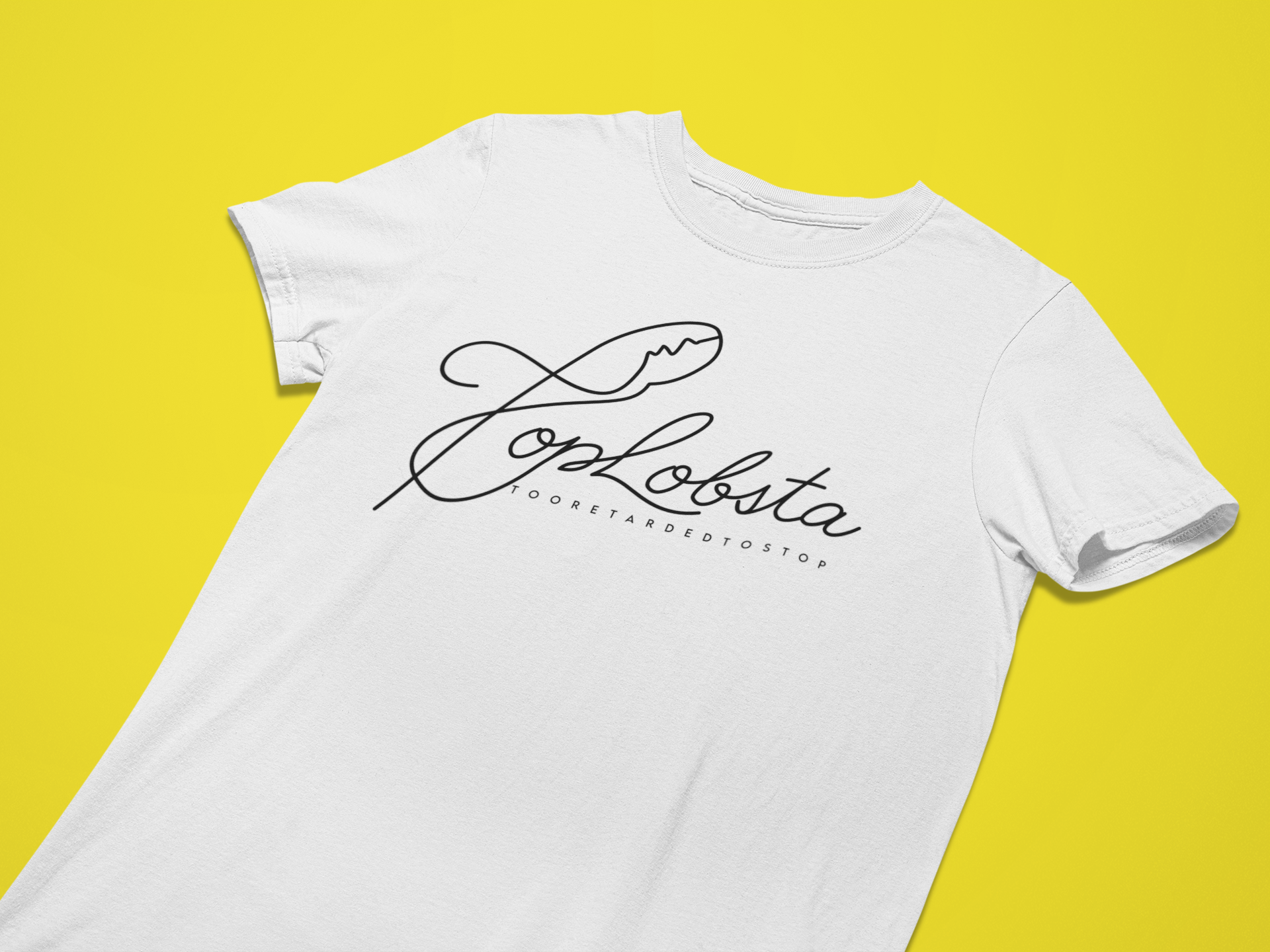 Closeup view mockup of a flat laid tee on a solid surface 25631