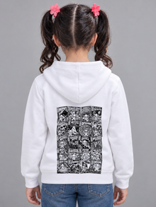 Nephy Comic Book Collage – Youth Hoodie – White (youth model)
