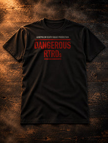 Dangerous Real Talk Real Dudes black tee flat lay