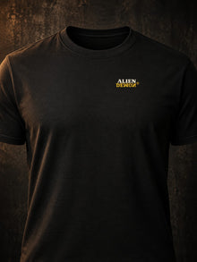 Demon Definition T-Shirt by Nephilim Death Squad: black tee chest print close-up