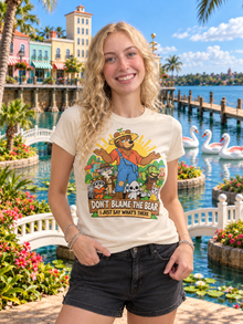 Nephy Co. Don't Blame the Bear T-Shirt – natural women's slim tee front view