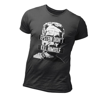 Jeffrey Epstein conspiracy graphic t-shirt.