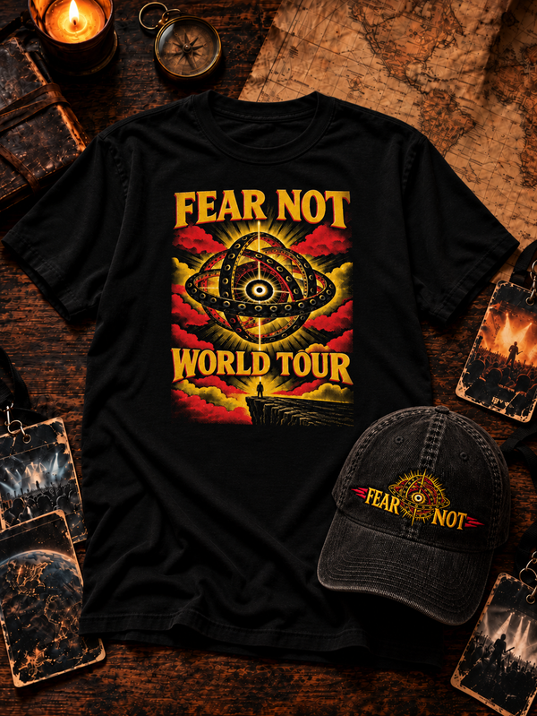 Fear Not World Tour 2.0 tee and Fear Not corduroy hat bundle