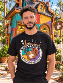Nephy Co. Gator's Crooked Cup T-Shirt – black unisex tee front view
