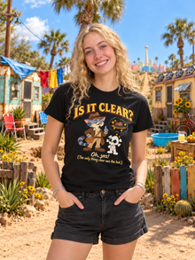 Nephy Co. Is It Clear? T-Shirt – black women's slim tee front view