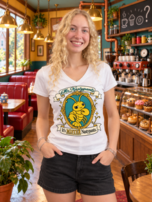 Nephy Co. It's MISTER Nastypants T-Shirt – white women's v-neck front view