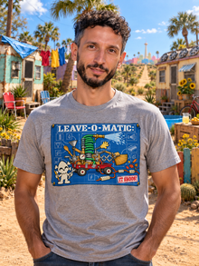 Nephy Co. Leave-O-Matic T-Shirt – heather gray unisex tee front view