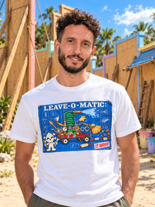 Nephy Co. Leave-O-Matic T-Shirt – white unisex tee front view