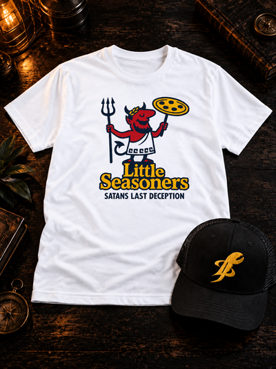 Little Seasoners Bundle: Satan's Last Deception tee and black TopLobsta claw logo trucker hat