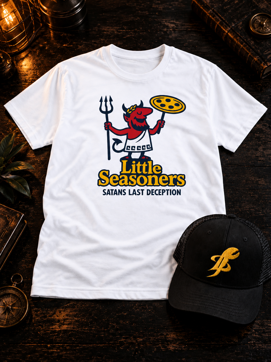 Little Seasoners Bundle: Satan's Last Deception tee and black TopLobsta claw logo trucker hat