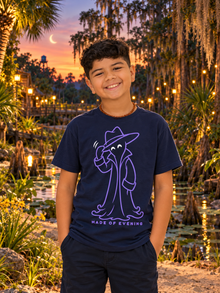 Nephy Co. Made of Evening T-Shirt – navy youth tee front view