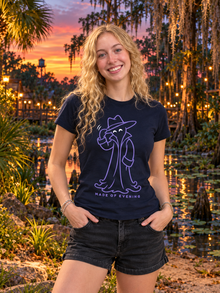 Nephy Co. Made of Evening T-Shirt – navy women's slim tee front view