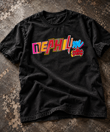 Miami Nephilim T-Shirt black tee editorial flat lay – Nephilim Death Squad