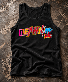 Miami Nephilim black tank top flat lay – Nephilim Death Squad