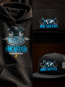 MK Ultra Chickens Winter Pack: Hoodie + Beanie + Trucker Hat: bundle of the black MK Ultra Chickens items, real product mockups