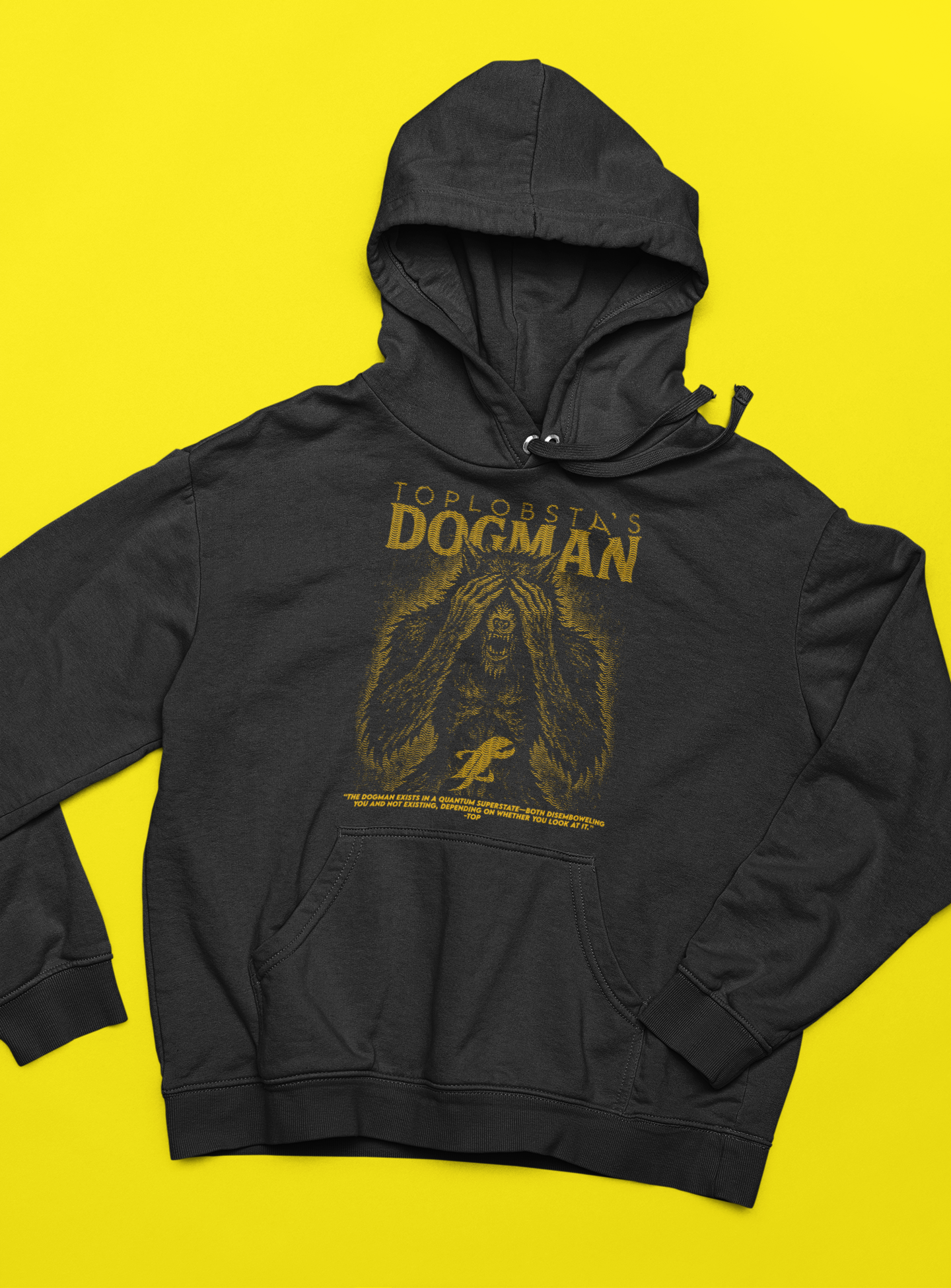 Mockup of a pullover hoodie lying over a flat surface 33901 1