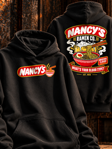 Nancy's Ramen Co. Hoodie by Nephilim Death Squad: black hoodie front and back print, pos3