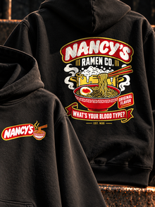 Nancy's Ramen Co. Hoodie by Nephilim Death Squad: black hoodie back print, pos5