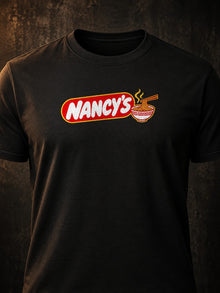 Nancy's Ramen Co. T-Shirt by TopLobsta: black tee chest print close-up