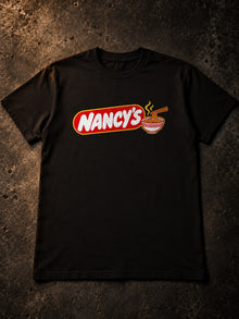 Nancy's Ramen Co. T-Shirt by TopLobsta: black tee flat lay