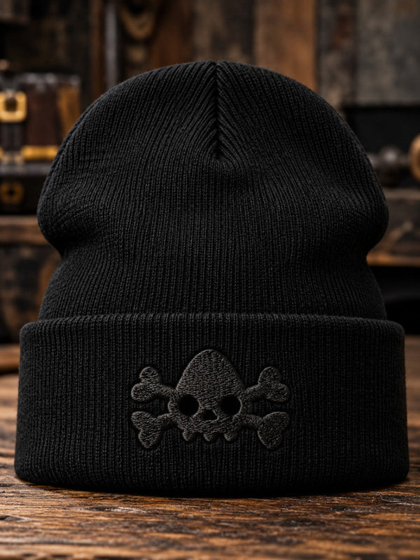 NDS Blackout Logo embroidered black beanie – front product view