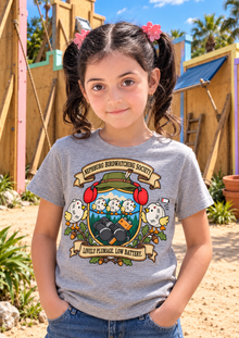 Nephy Co. Nephburg Birdwatching Society T-Shirt – heather gray youth tee front view