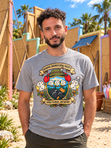Nephy Co. Nephburg Birdwatching Society T-Shirt – heather gray unisex tee front view