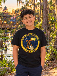Nephy Co. Nephburg Lamplighting T-Shirt – black youth tee front view