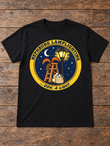 Nephy Co. Nephburg Lamplighting T-Shirt – black flat lay