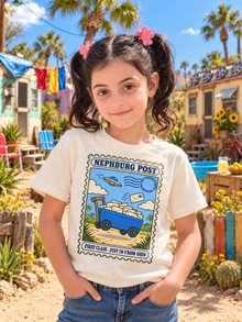 Nephy Co. Nephburg Post T-Shirt – natural youth tee front view