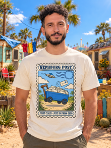 Nephy Co. Nephburg Post T-Shirt – natural unisex tee front view