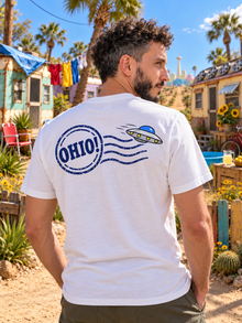 Nephy Co. Nephburg Post T-Shirt – white unisex tee back view