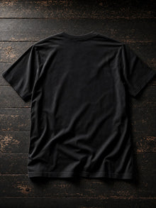 Back view of the black Nephilim Death Squad Logo T-shirt, plain back with the skull-and-crossbones logo printed on the front only