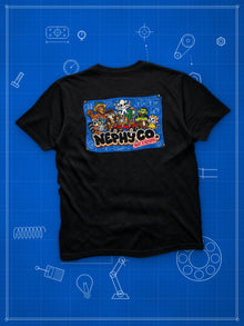 Nephy Co. Blueprint Crew Tee in black, back view