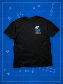 Nephy Co. Blueprint Crew Tee (youth) in black, front view